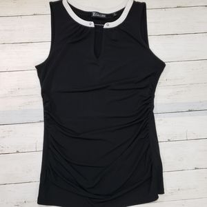 New York & Co Sleeveless Raunched Sides Top Size M